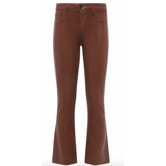 NEW L'AGENCE kendra crop flare jean in nubuck coated - Picture 1 of 3
